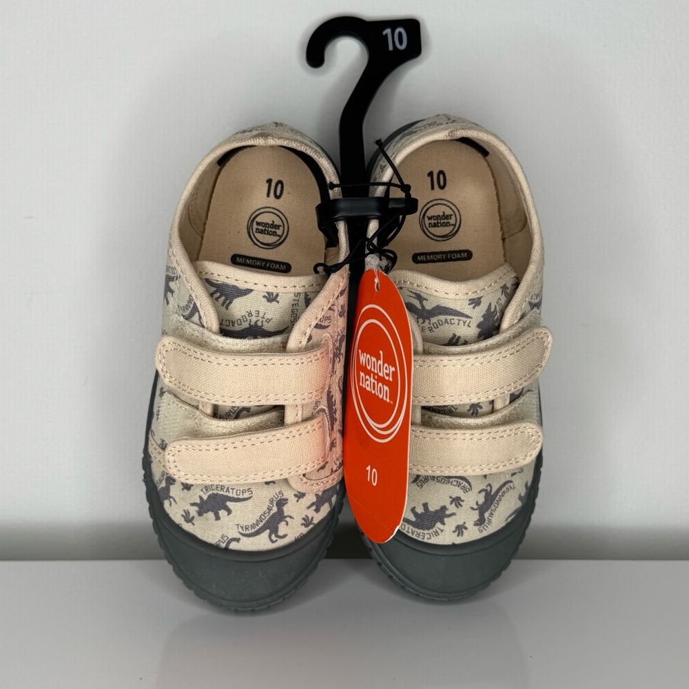 Wonder Nation Cream and Gray Kids Sneakers